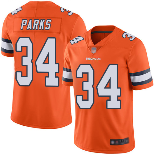 Men Denver Broncos 34 Will Parks Limited Orange Rush Vapor Untouchable Football NFL Jersey